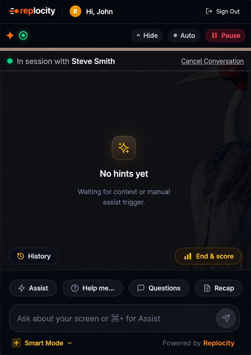 Live AI coaching during a sales call